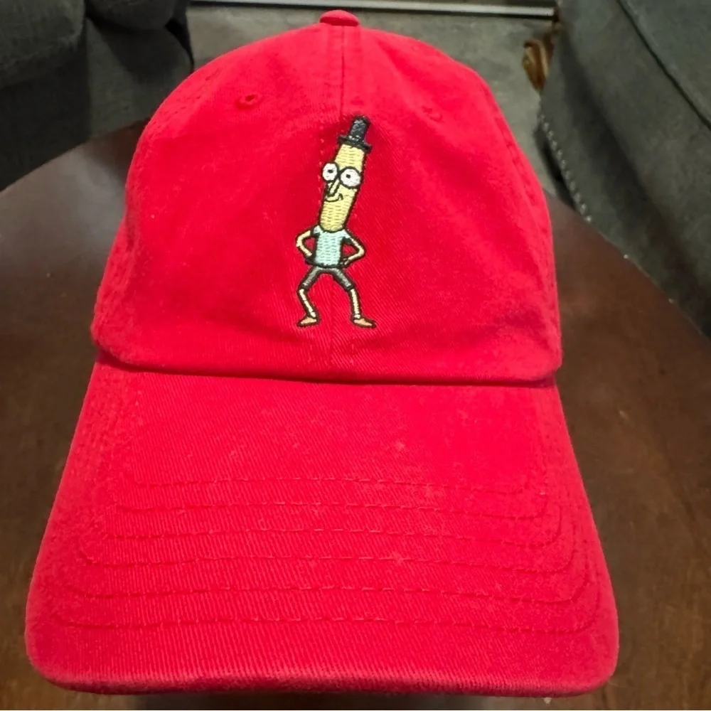 2017 Bioworld Mr Poopy Butthole Rick & Morty Red Strapback Baseball Cap Dad Hat